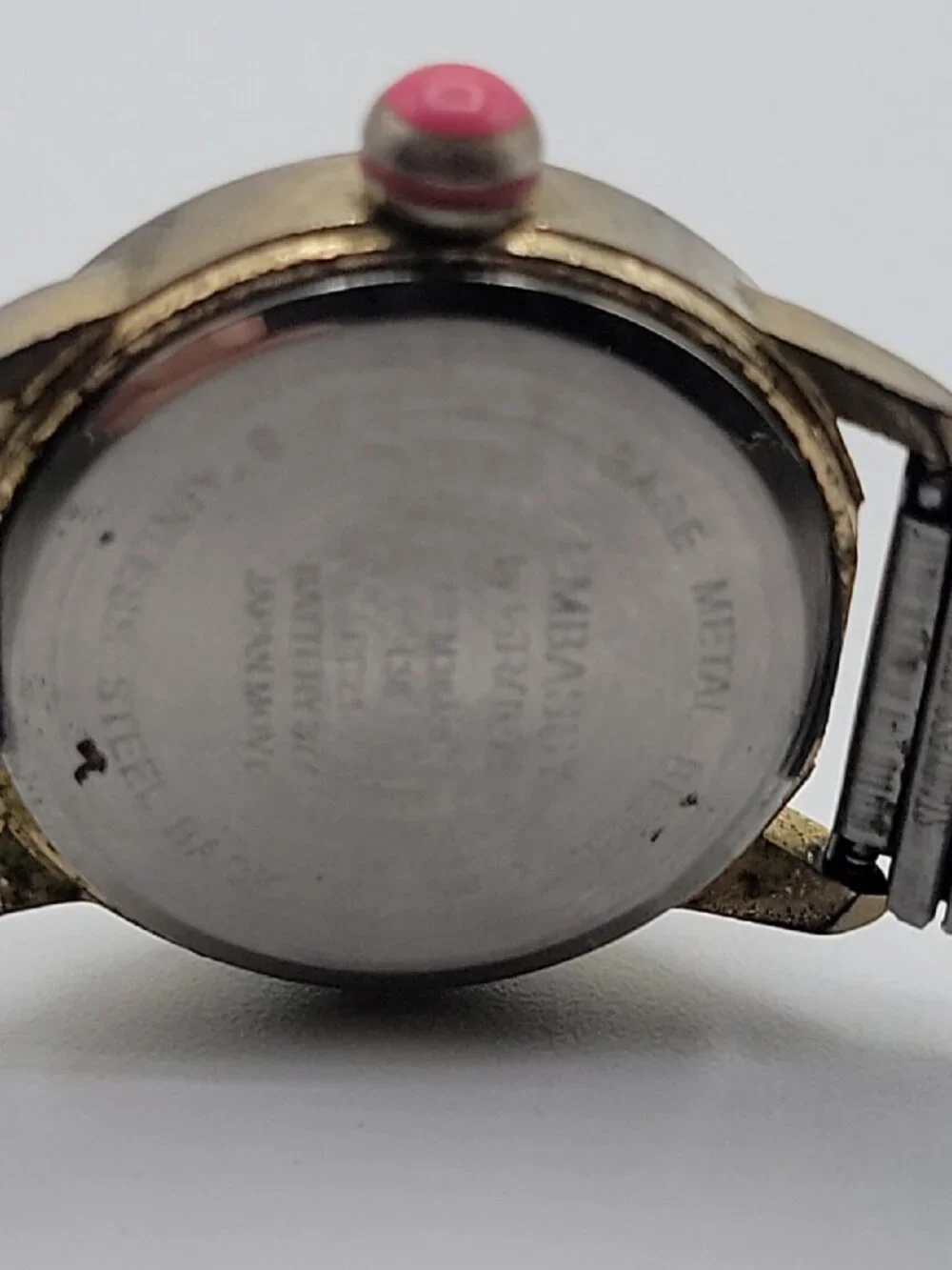 Embassy Ladies Watch By Gruen Leopard Print Stretch Band Pink Crown Vintage